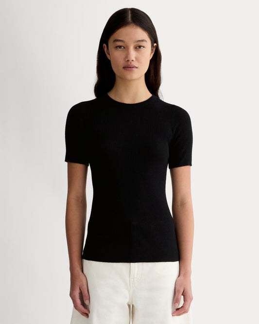 The Sweater Tee in Ultrasoft Merino | Black