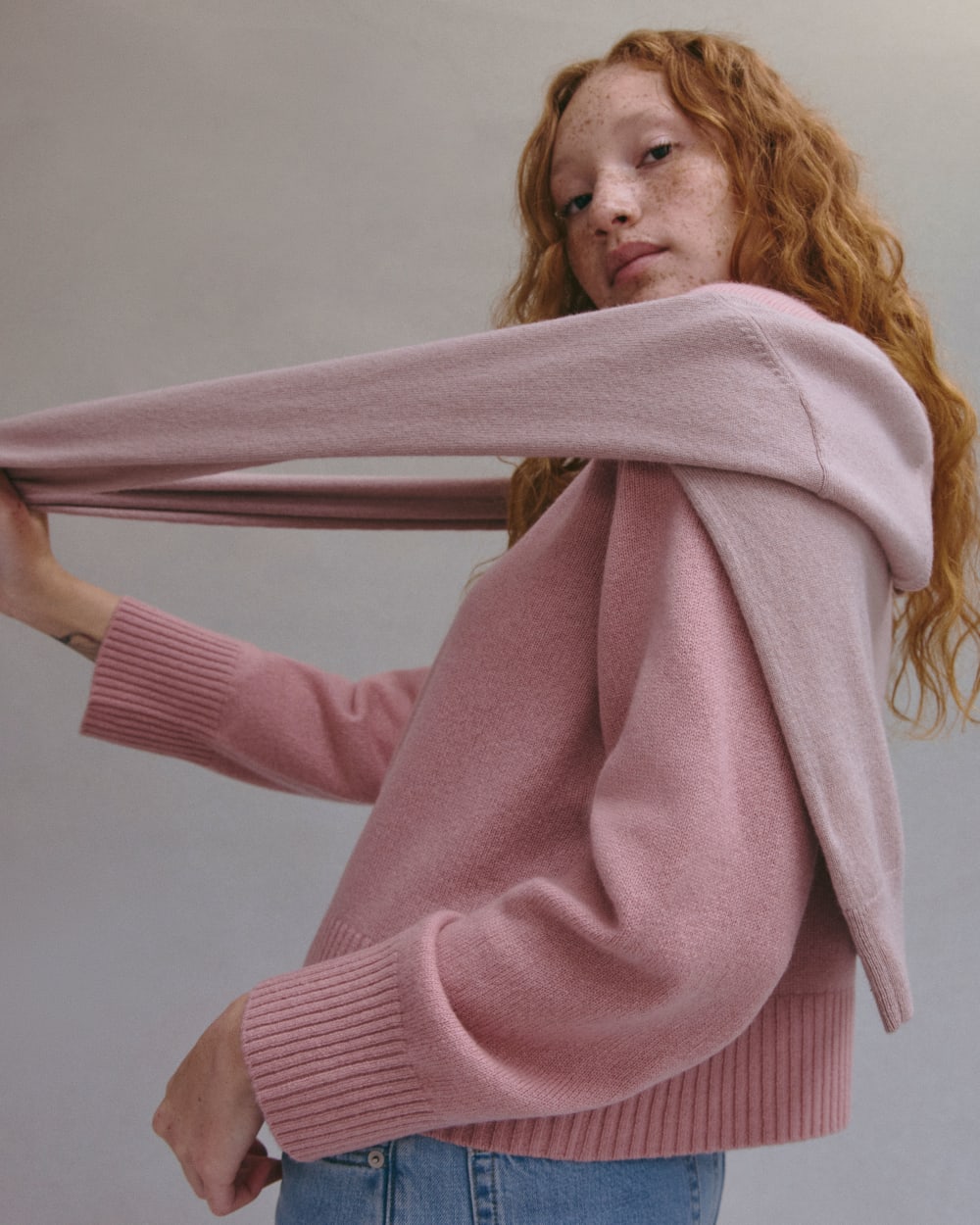 The Boxy Crew in Cashmere | Clay Pink