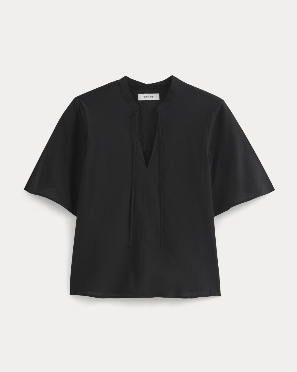 The Gauze Tie-Front Shirt | Black