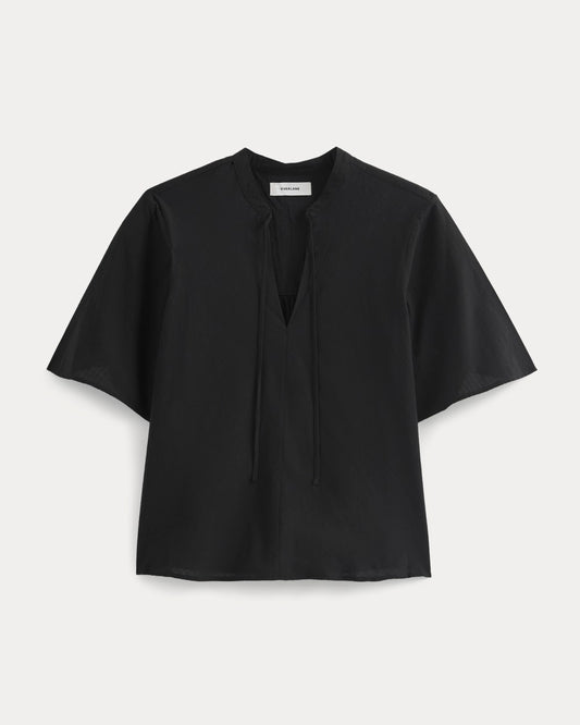 The Gauze Tie-Front Shirt | Black