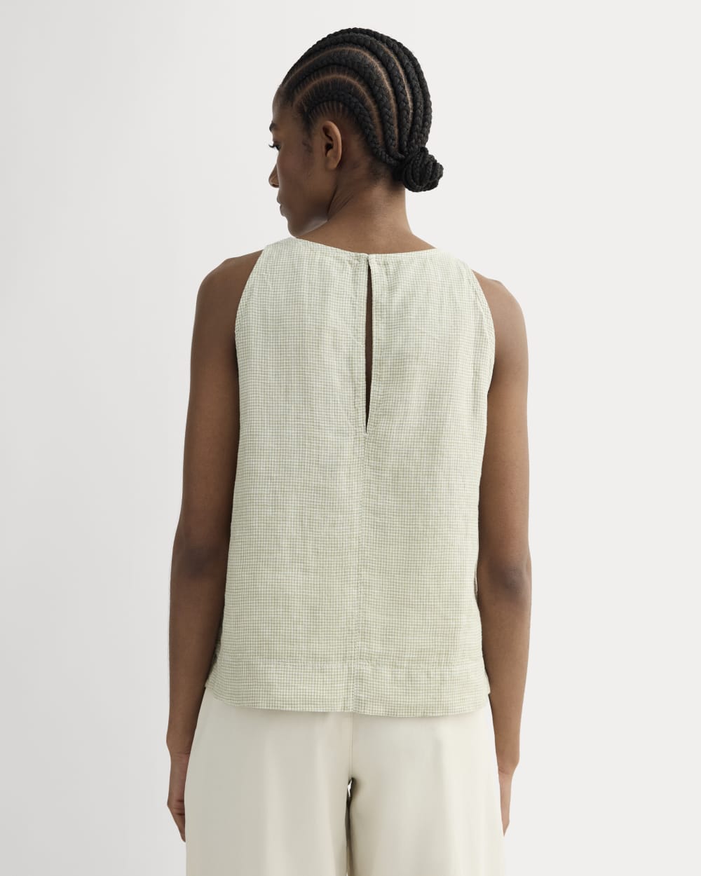 The Linen High-Neck Tank | Elm Gingham