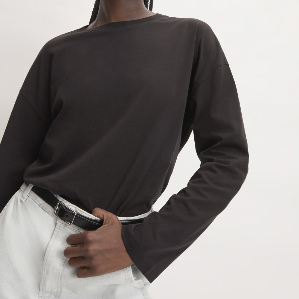 The Organic Cotton Relaxed Long Sleeve Tee | Vintage Black