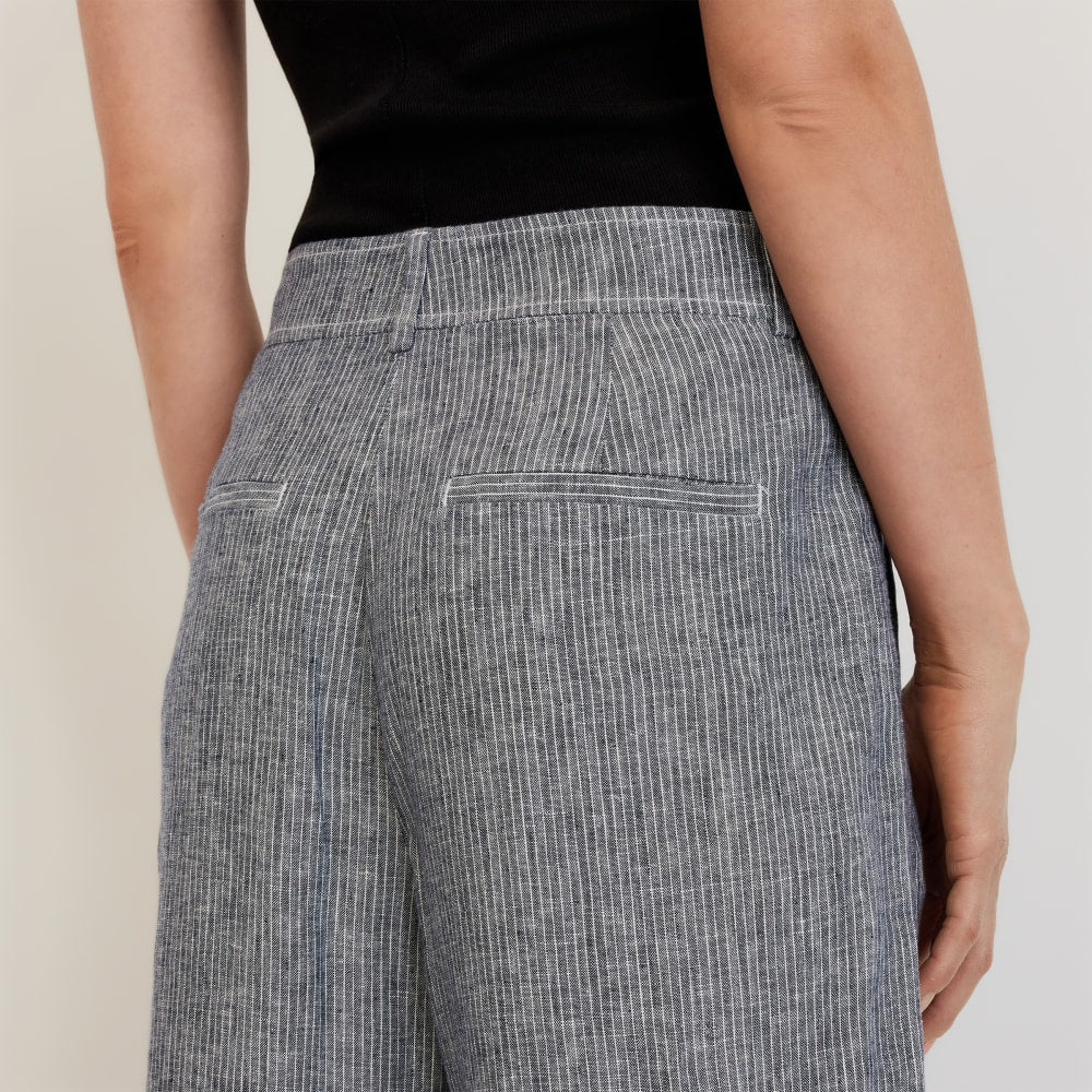 The Linen Way-High® Drape Pant  | Canvas Tan / Navy