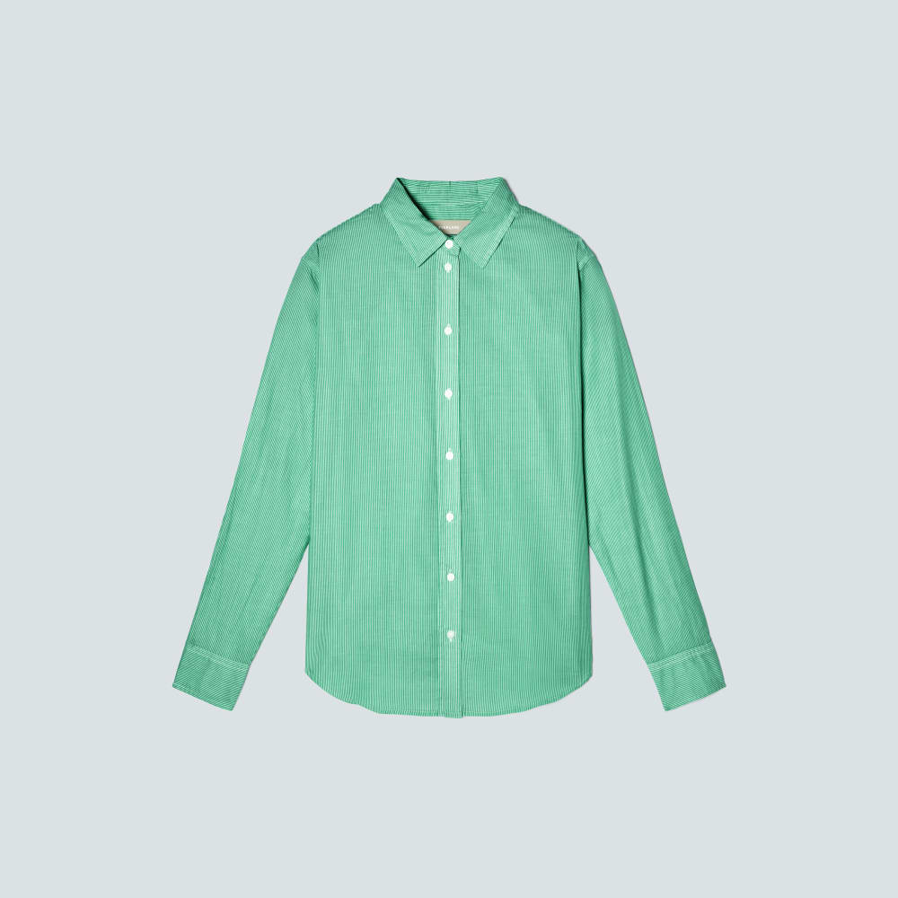 The Must-Have Shirt in Silky Cotton | Bright Jade / White