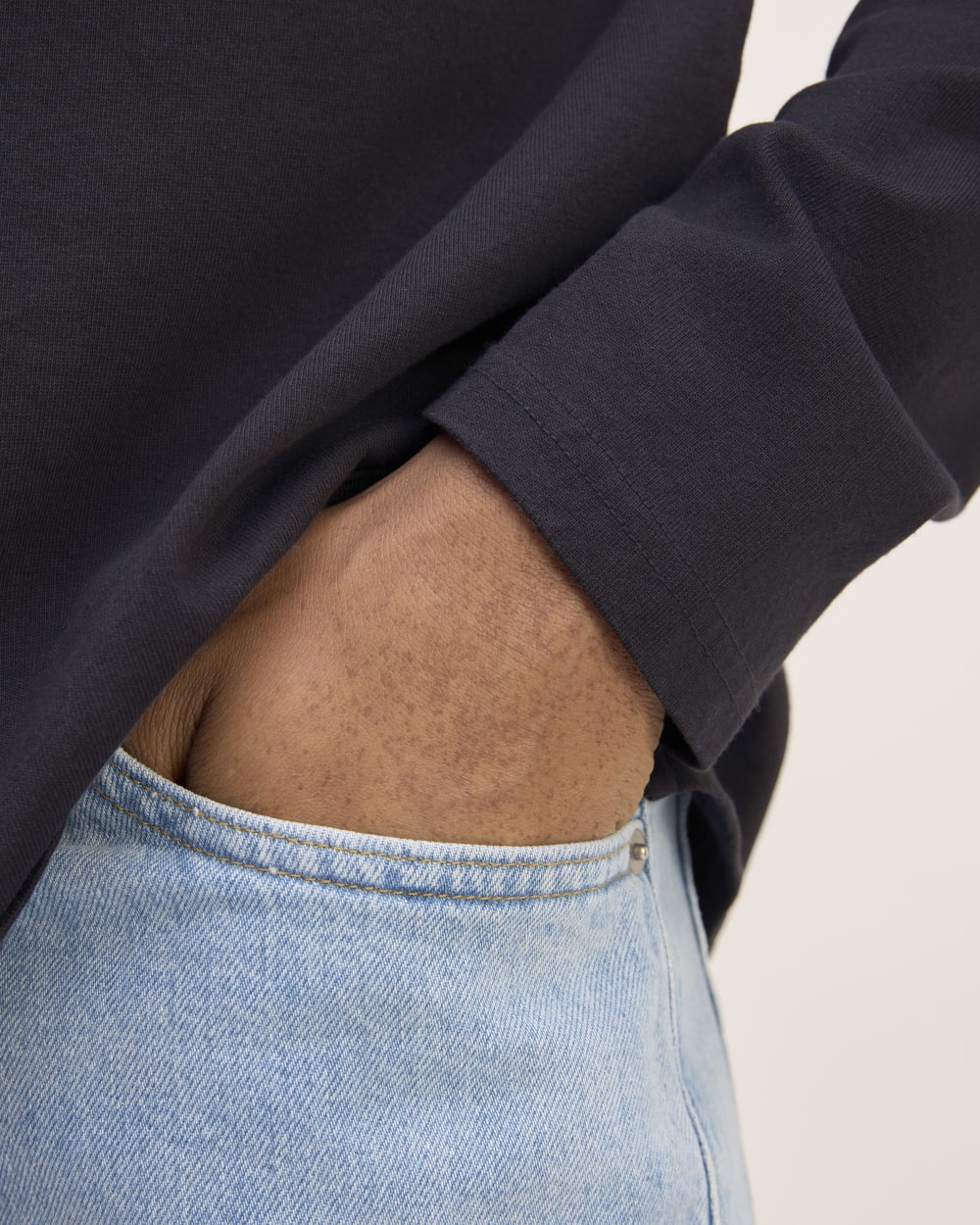 The Premium Weight Long-Sleeve Polo | Deep Navy