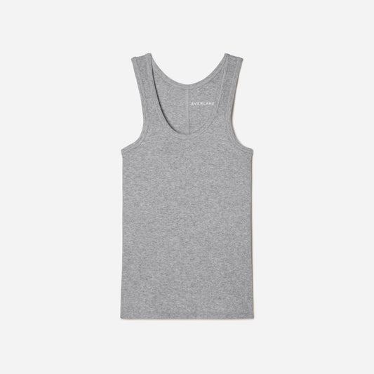 The Pima Micro-Rib U-neck Tank |  Heathered Grey