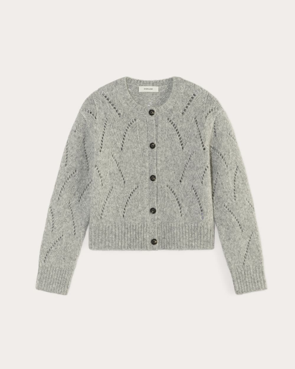The Pointelle Cardigan in Cloud | Heather Grey