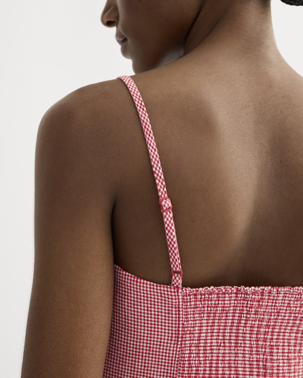 The Seamed Top in Stretch Linen | Classic Red Gingham