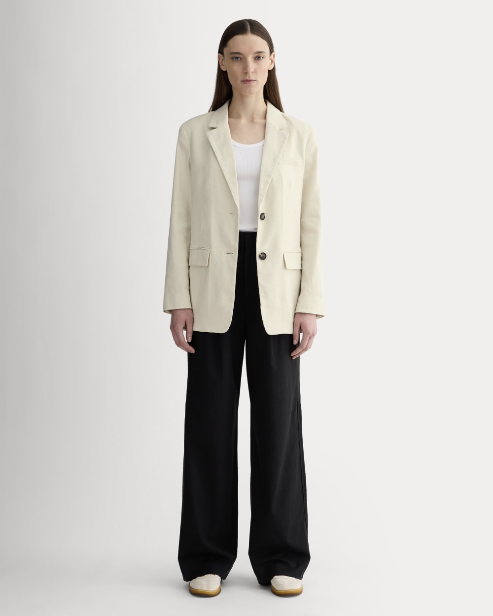 The Oversized Blazer in Stretch Linen | Birch