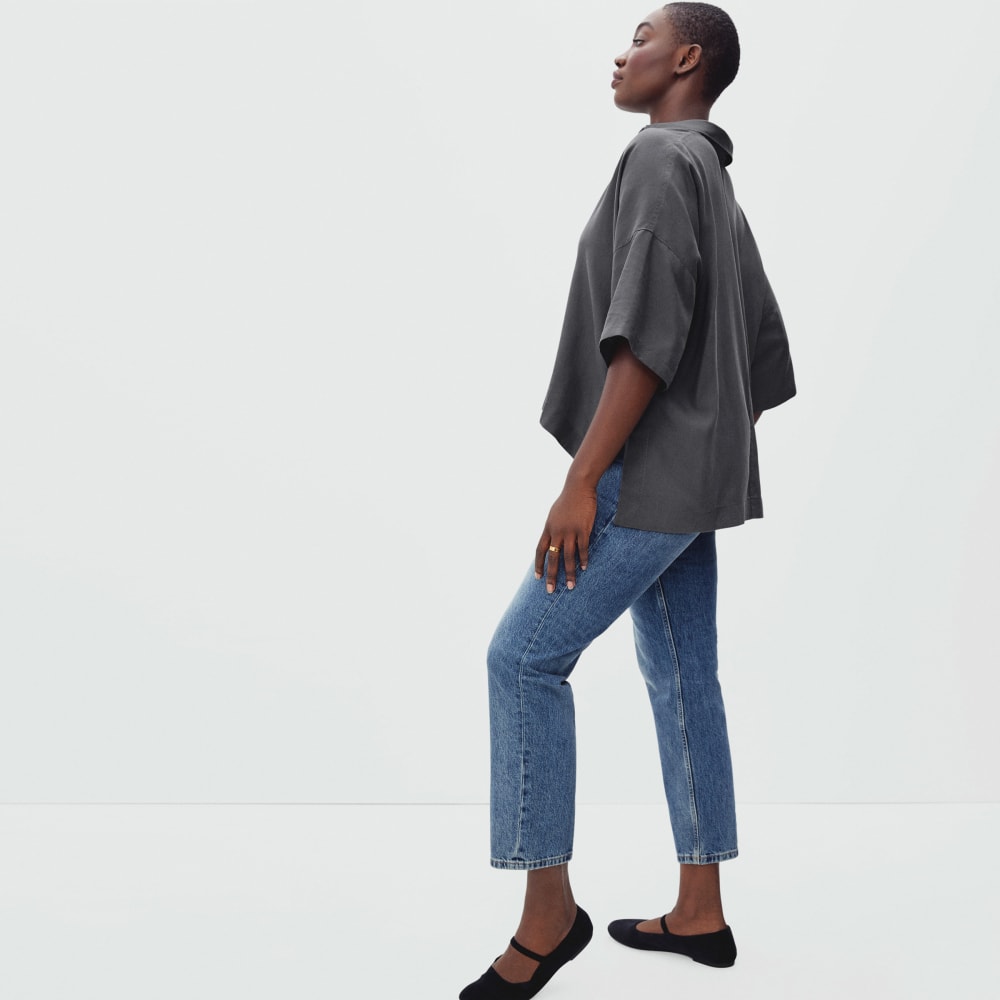 The Drapey Square Shirt | Slate Grey