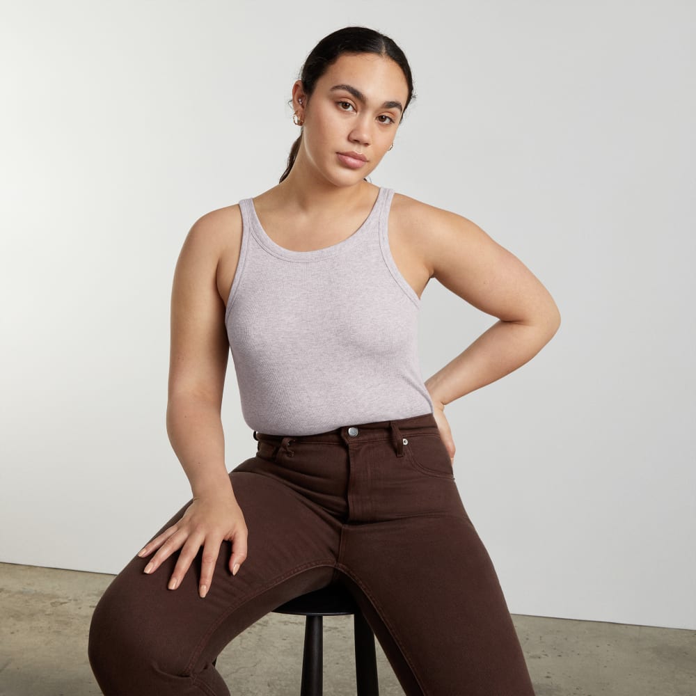 The Pima Micro-Rib Short Tank | Wisteria Grey