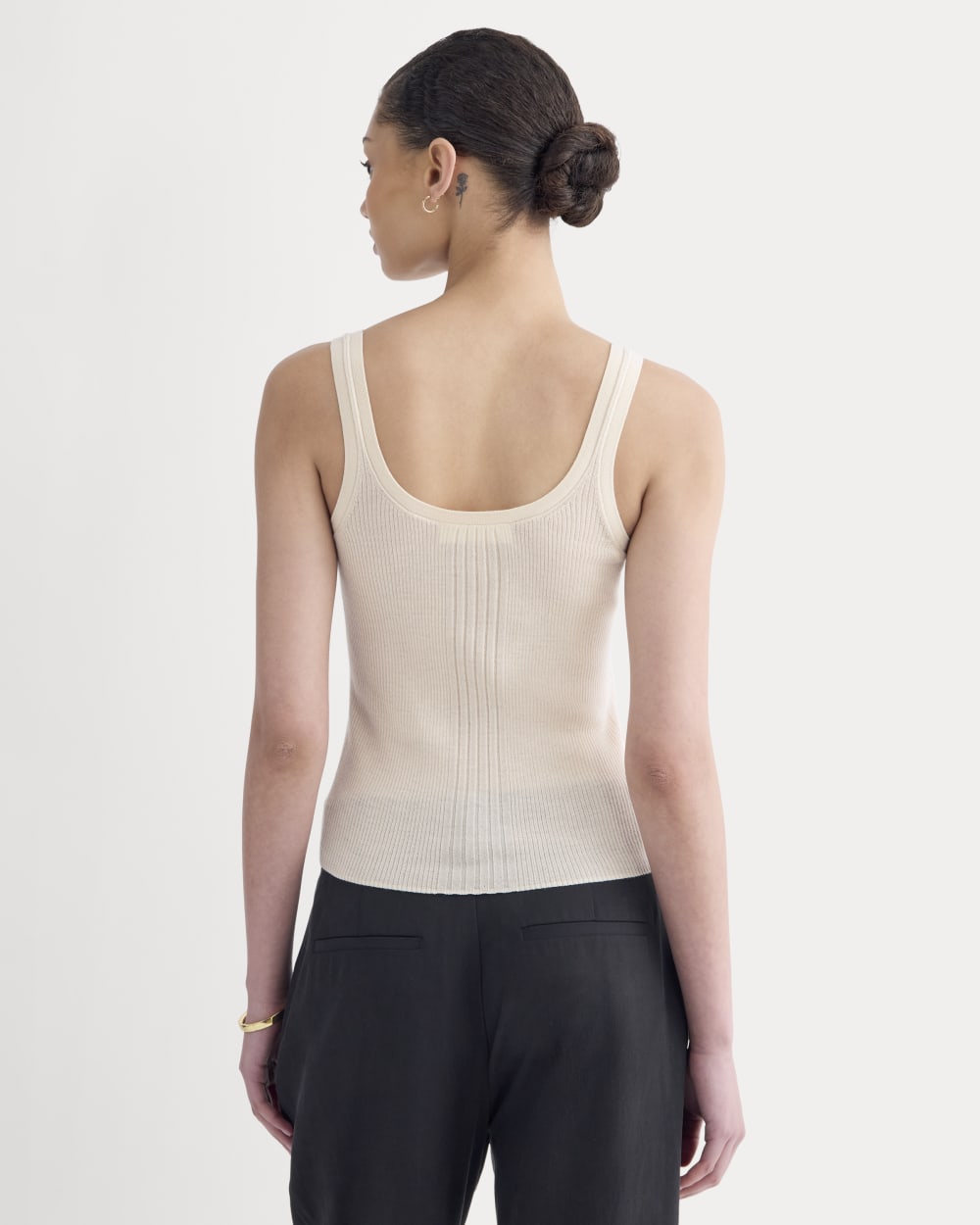 The Light Ribbed Cami in Ultrasoft Merino | Parchment