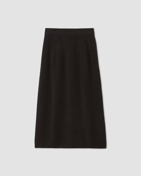 The Organic Cotton Sweater Midi Skirt | Black