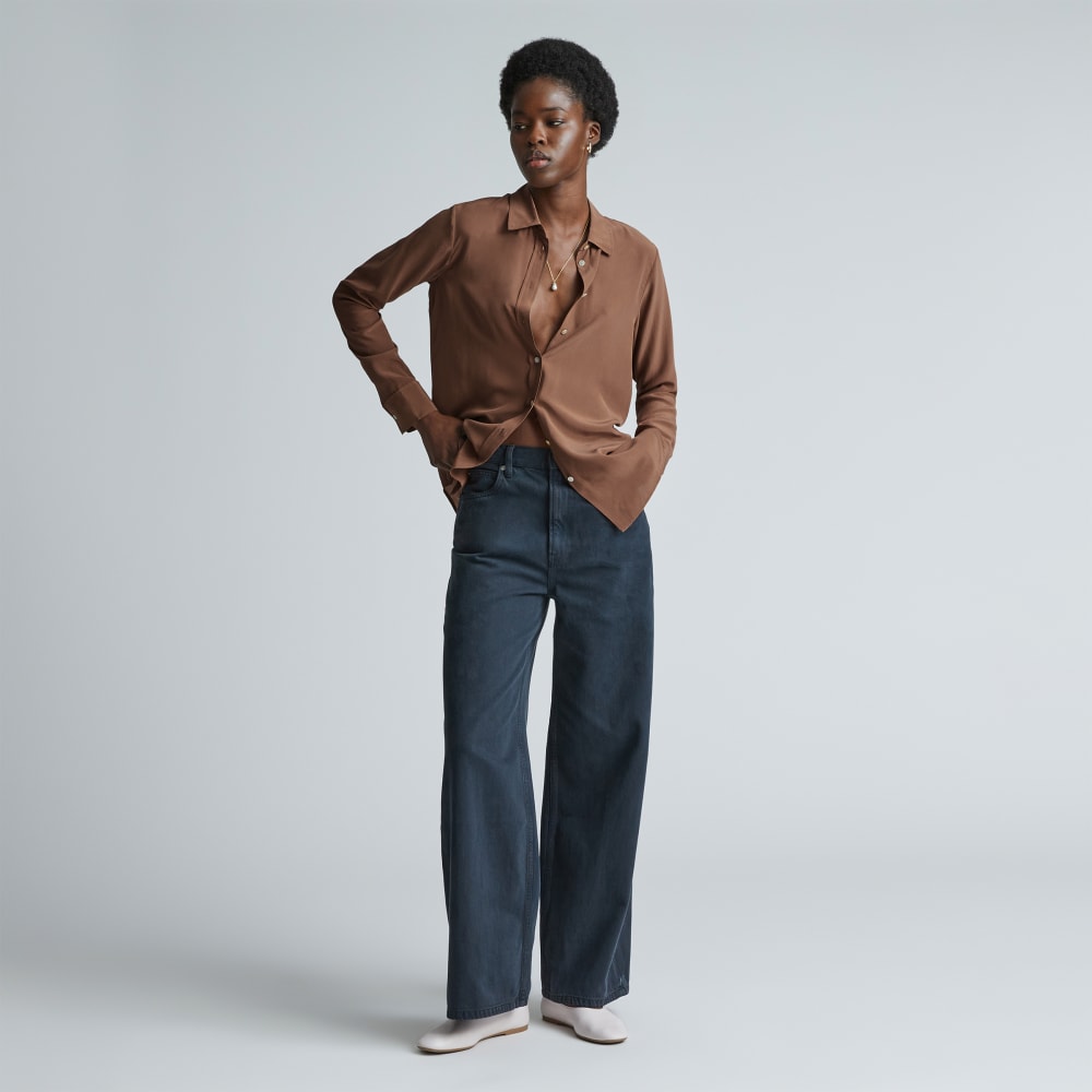 The Must-Have Shirt in Washable Silk | Carob Brown