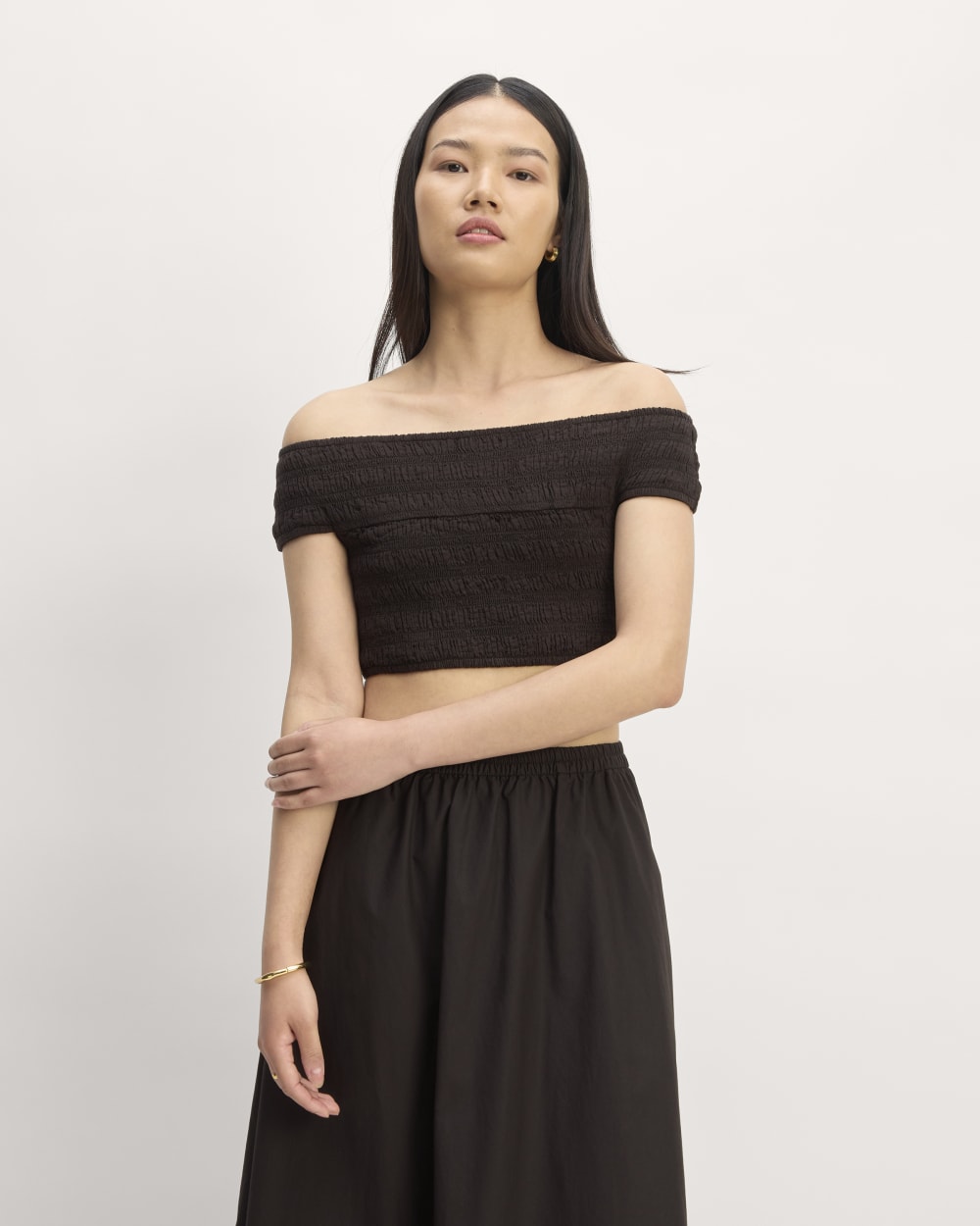 The Gauze Smock Top | Black