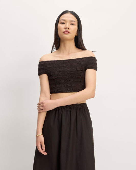 The Gauze Smock Top | Black