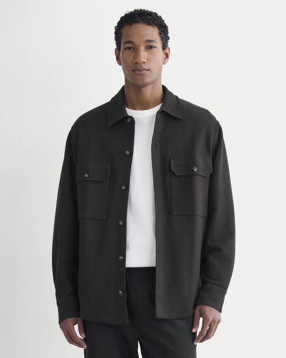 Relaxed Knit Utility Shirt | Black