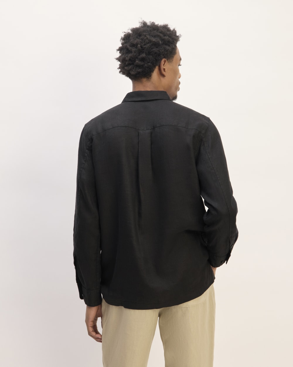 The Linen Straight Hem Shirt | Black