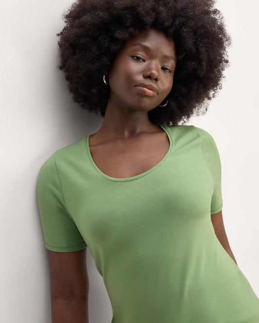 The Form Scoop-Neck Tee | Jade Green