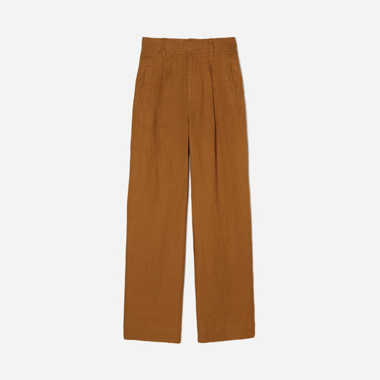 The Linen Way-High® Drape Pant  | Tawny Brown