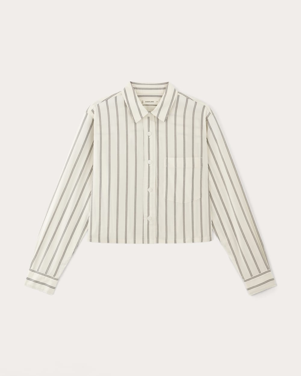 The Way-Short Shirt in Silky Cotton | Bone / Black