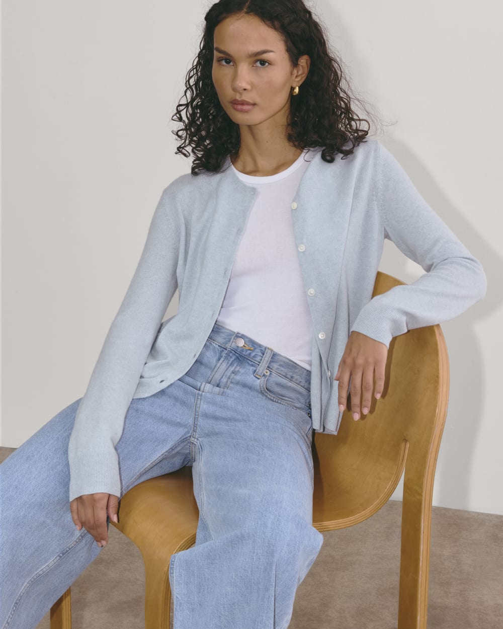 The Classic Cardigan in Cashmere | Sky Blue