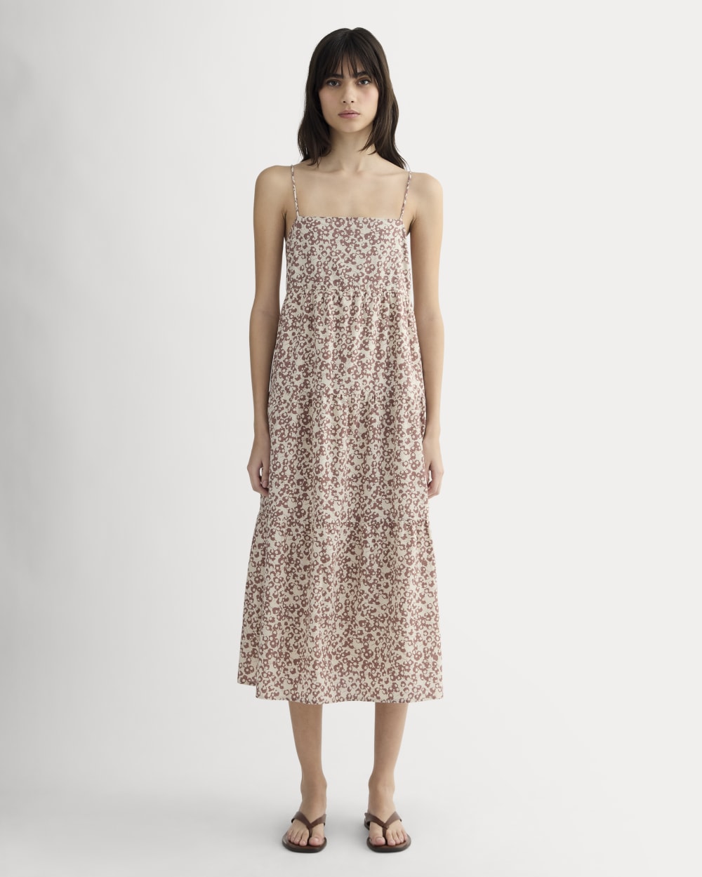 The Gauze Tiered Dress | Natural / Rose Dusk Floral