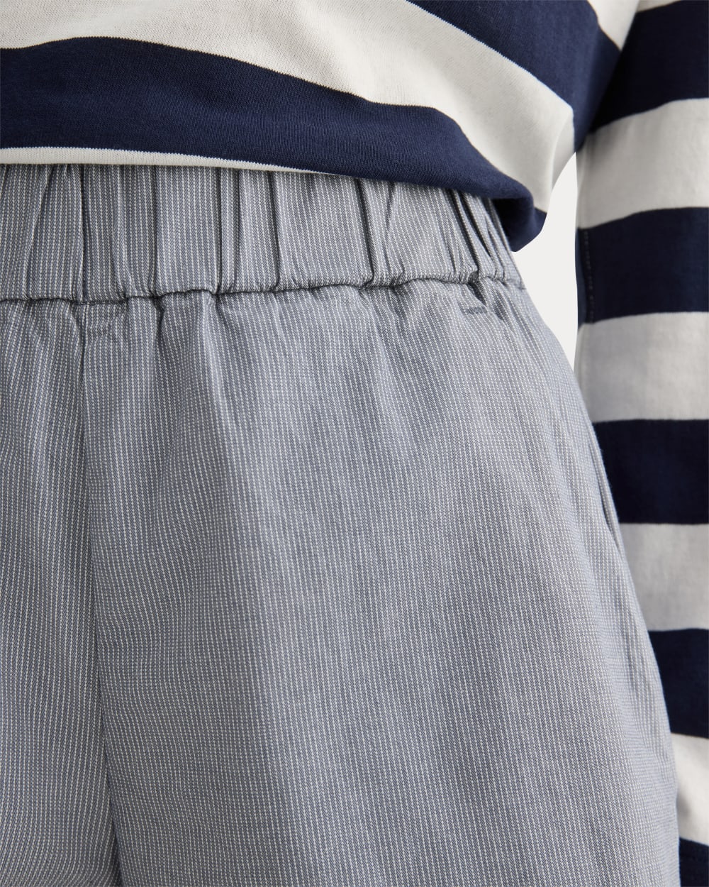 The Easy Short | Dark Denim Pinstripe