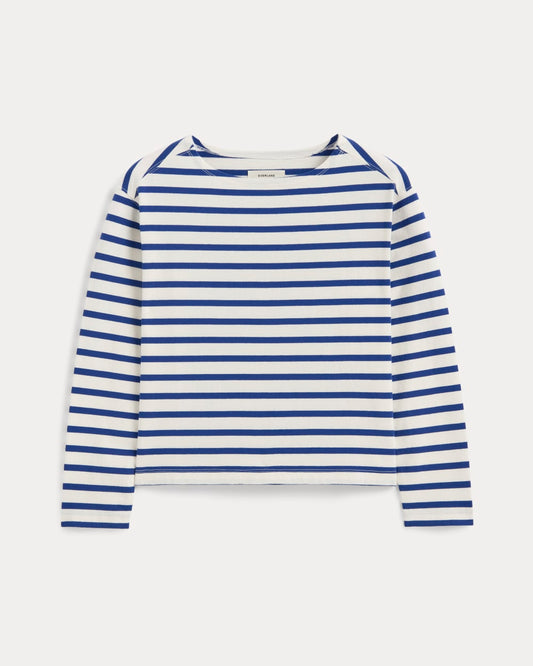 The Mariner Tee | Bone / Mazarine Blue
