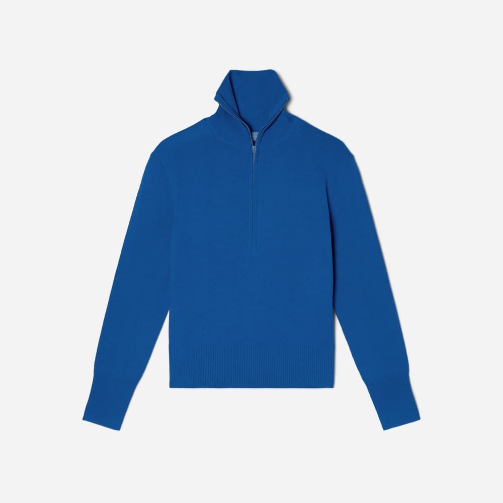 The Luxe Merino Half-Zip Sweater | Lapis Blue