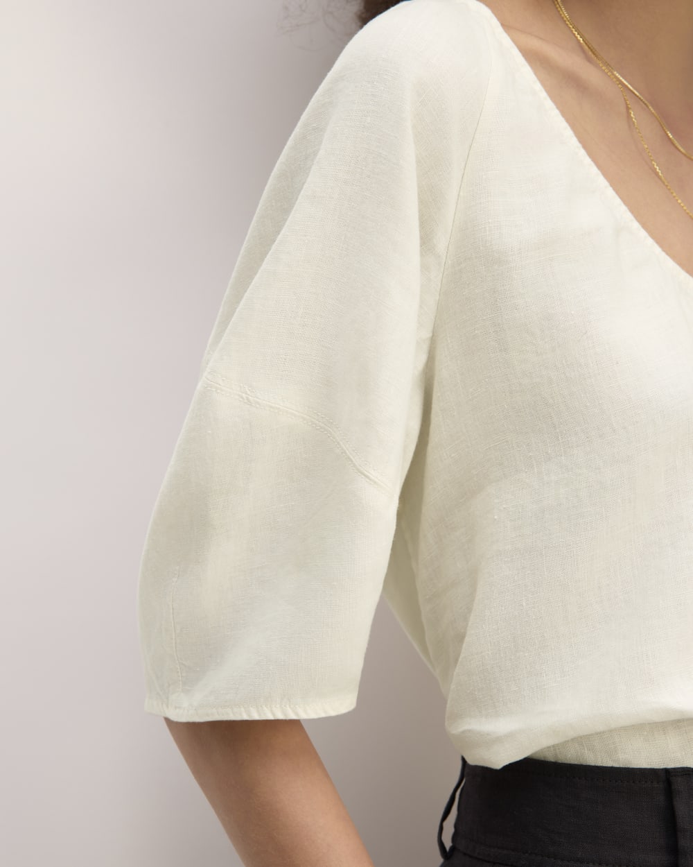 The Scoop Top in Linen | Bone