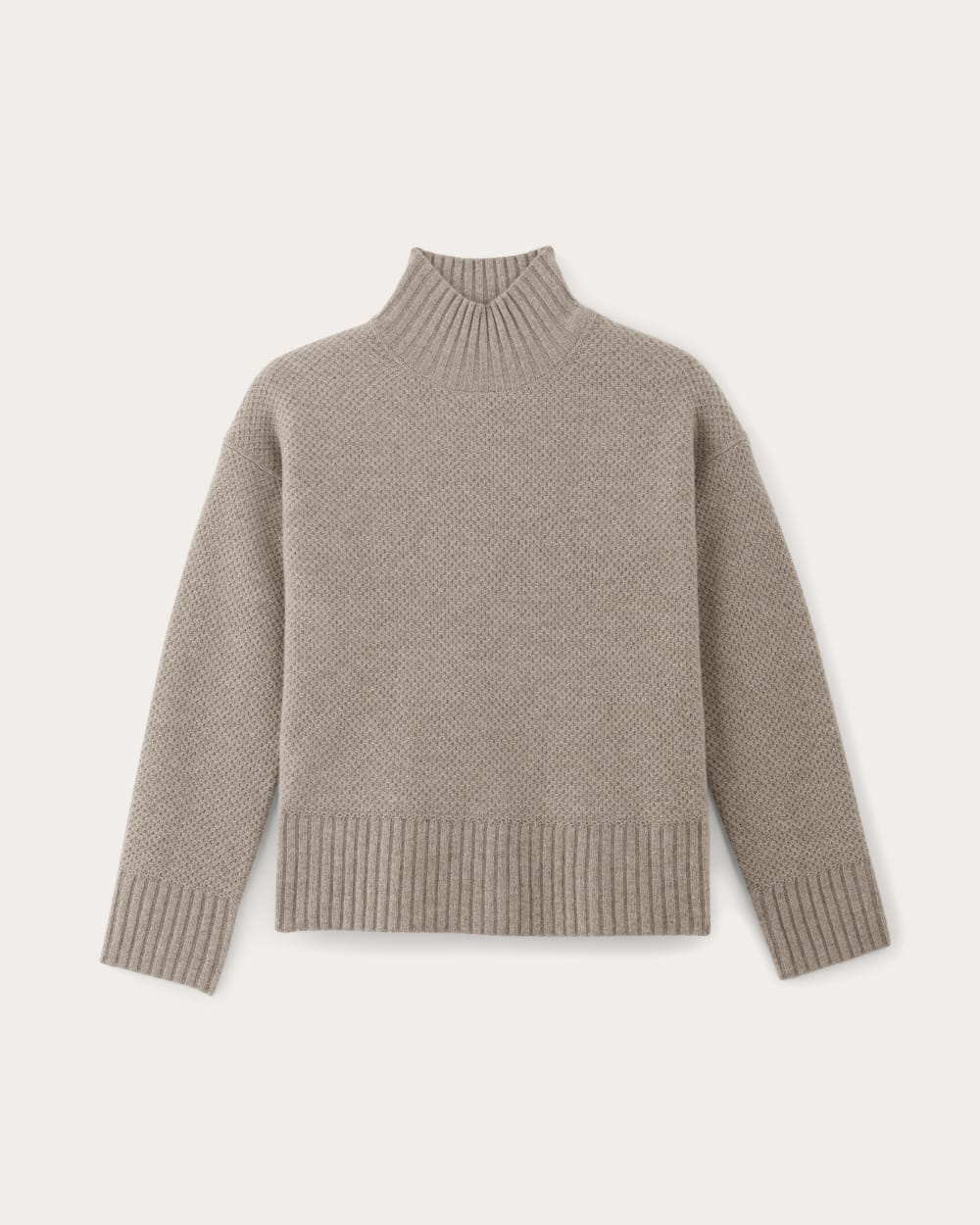 The Honeycomb Funnel Neck in Wool Cashmere | Oatmeal