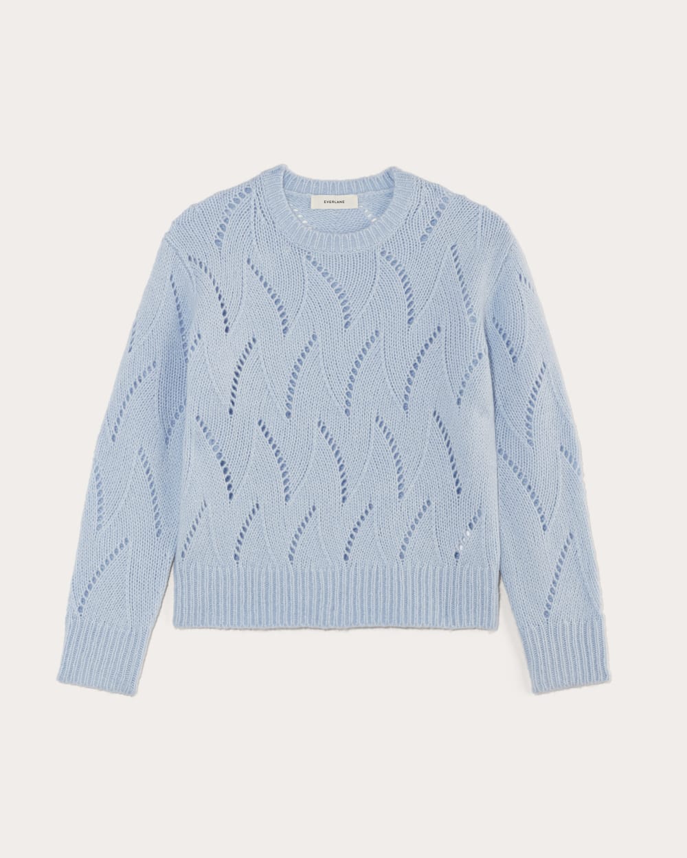 The Pointelle Sweater in Cloud | Chambray Blue
