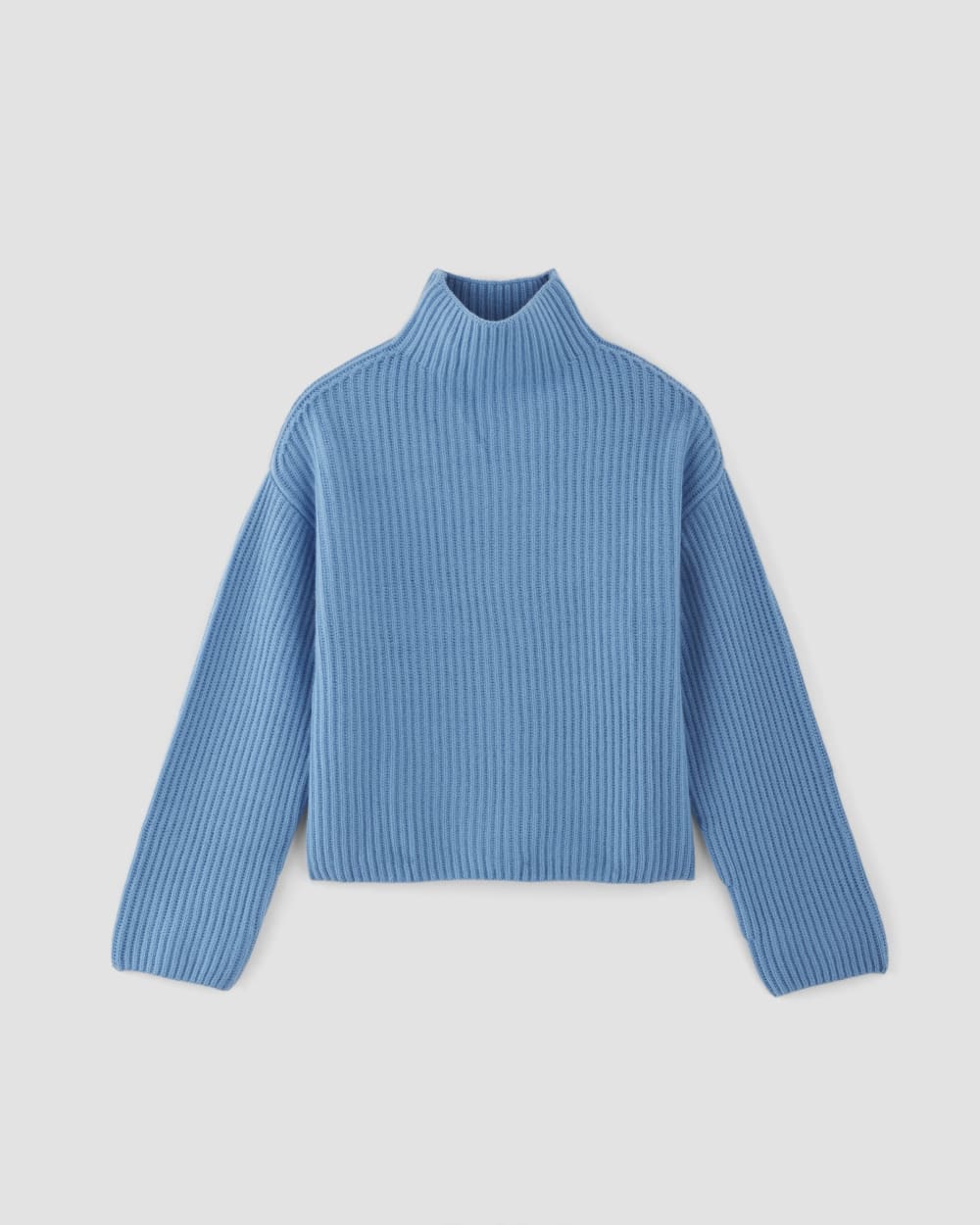 The Felted Merino Funnel-Neck Pullover | Heritage Blue