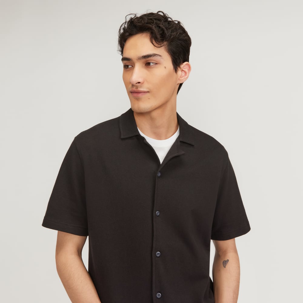 The Pique Short-Sleeve Shirt | Black