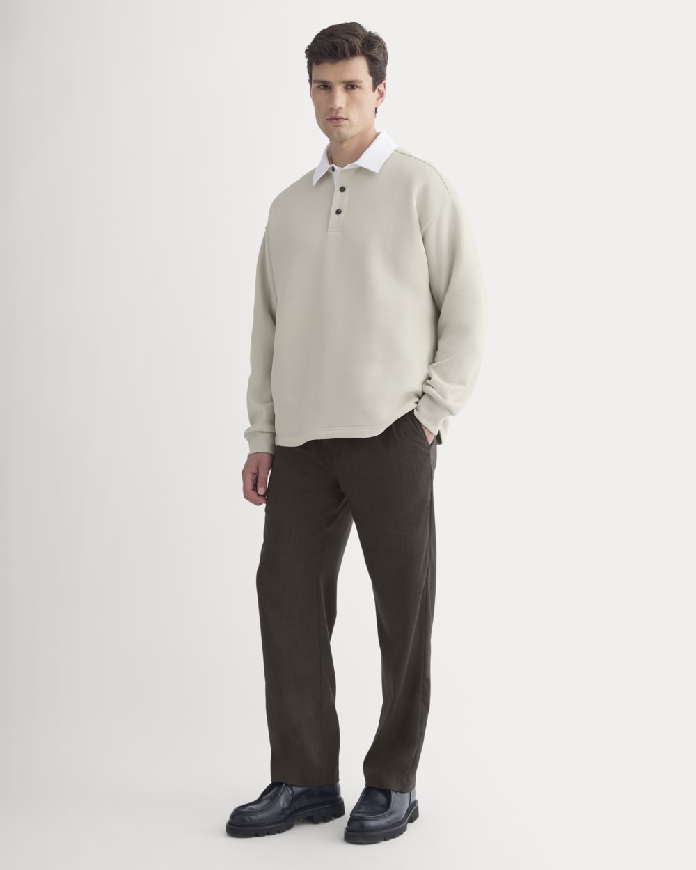 Luxe Fleece Rugby Polo | Peyote