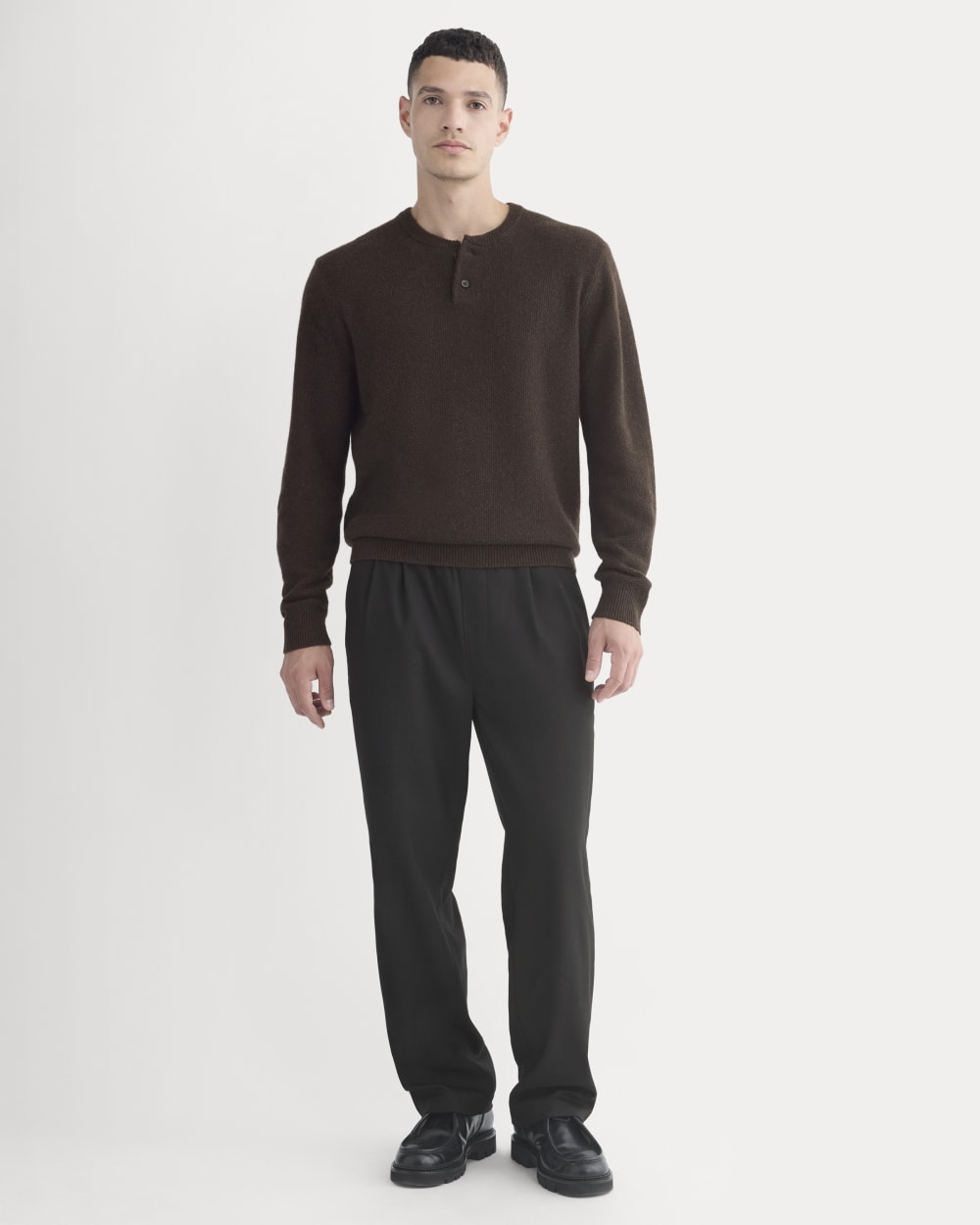Henley in Wool Cashmere | Americano