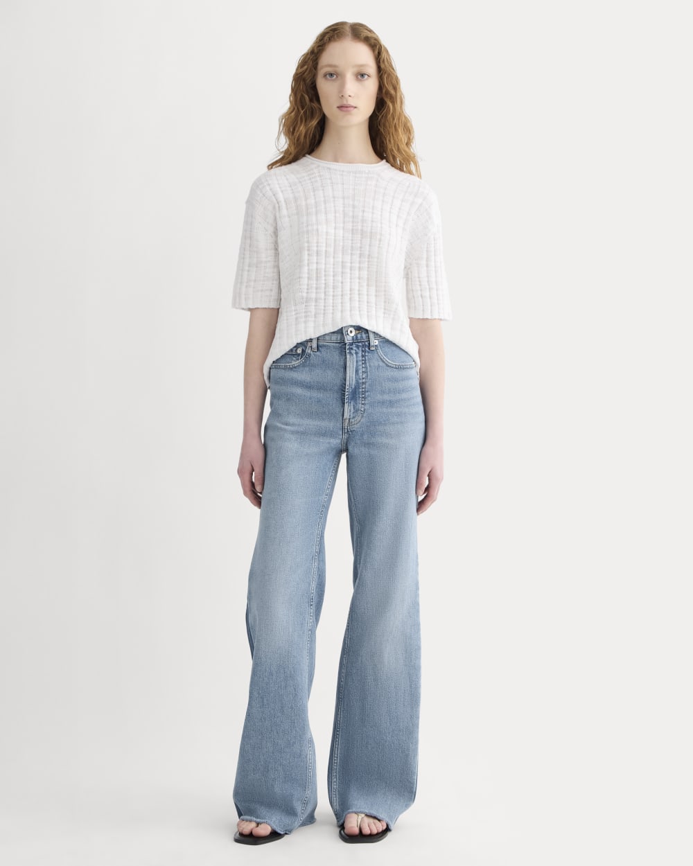 The Oversized Tee in Cotton Linen | White