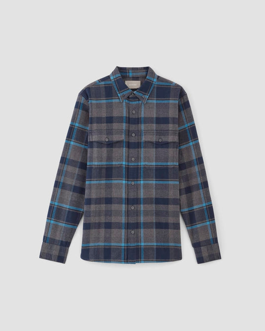 The Brushed Flannel Shirt | Heritage Blue / Black / Navy / Heather Charcoal