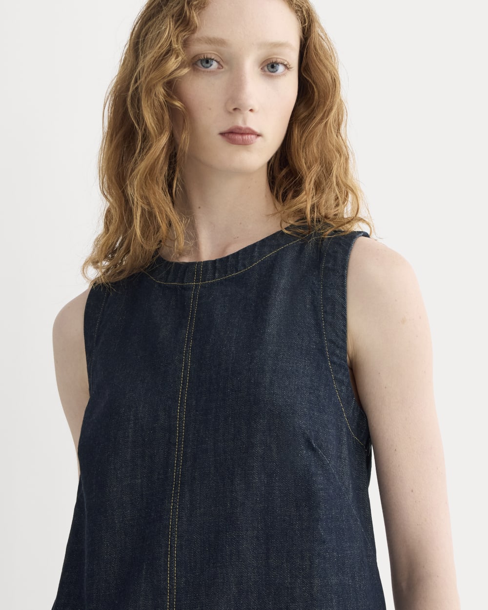 The Denim Shift Dress | Dark Indigo
