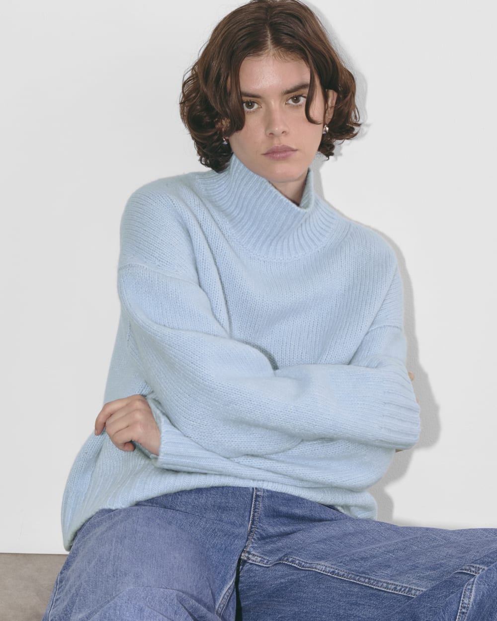 The Cloud Oversized Turtleneck | Chambray Blue