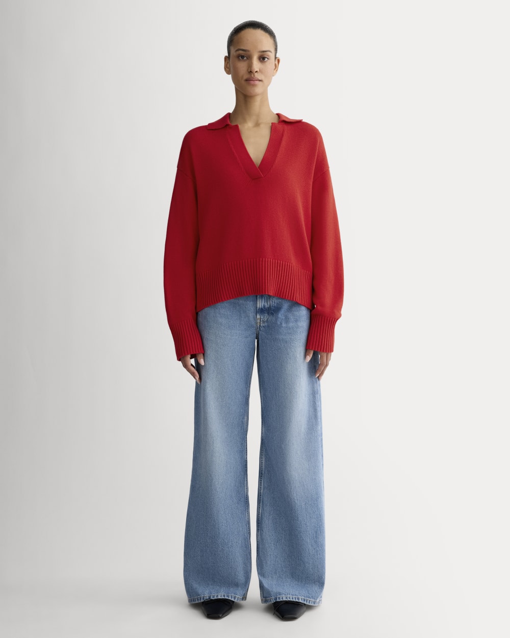 The Boxy Polo in Everyday Cotton | Classic Red