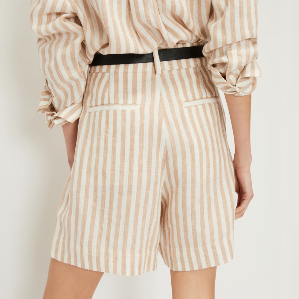 The Linen Way-High® Drape Short | Bone / Caramel