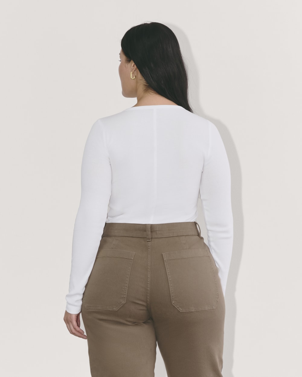 The Luxe Rib Long-Sleeve Crew | White