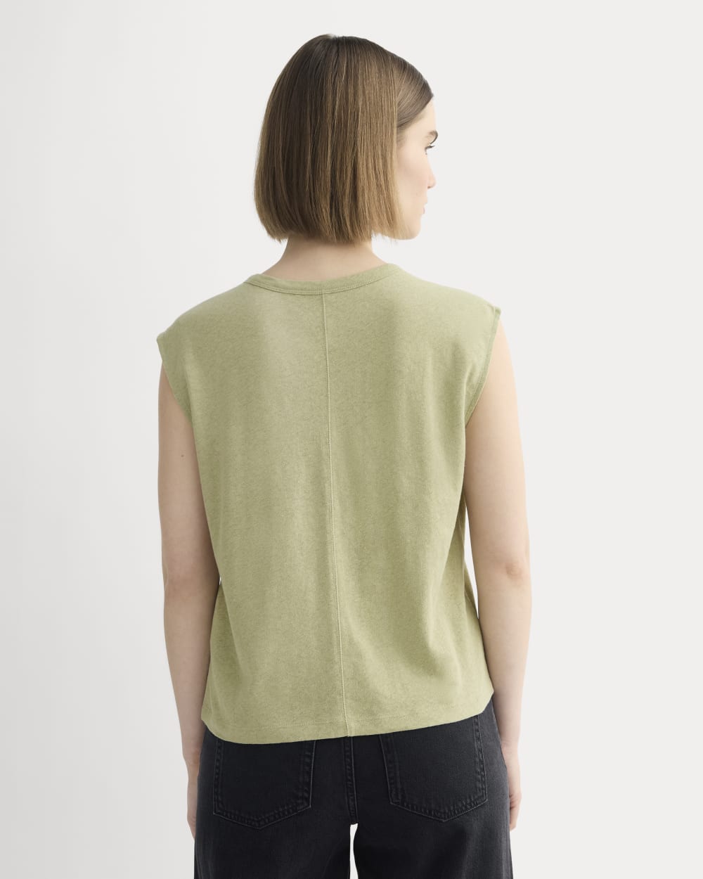 The Muscle Tee in Cotton Linen | Eucalyptus
