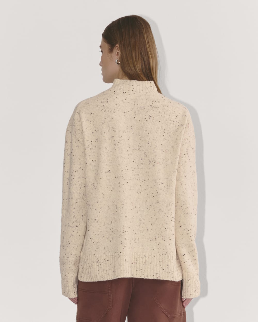 The Mockneck Sweater in Plush Cotton | Cream Confetti