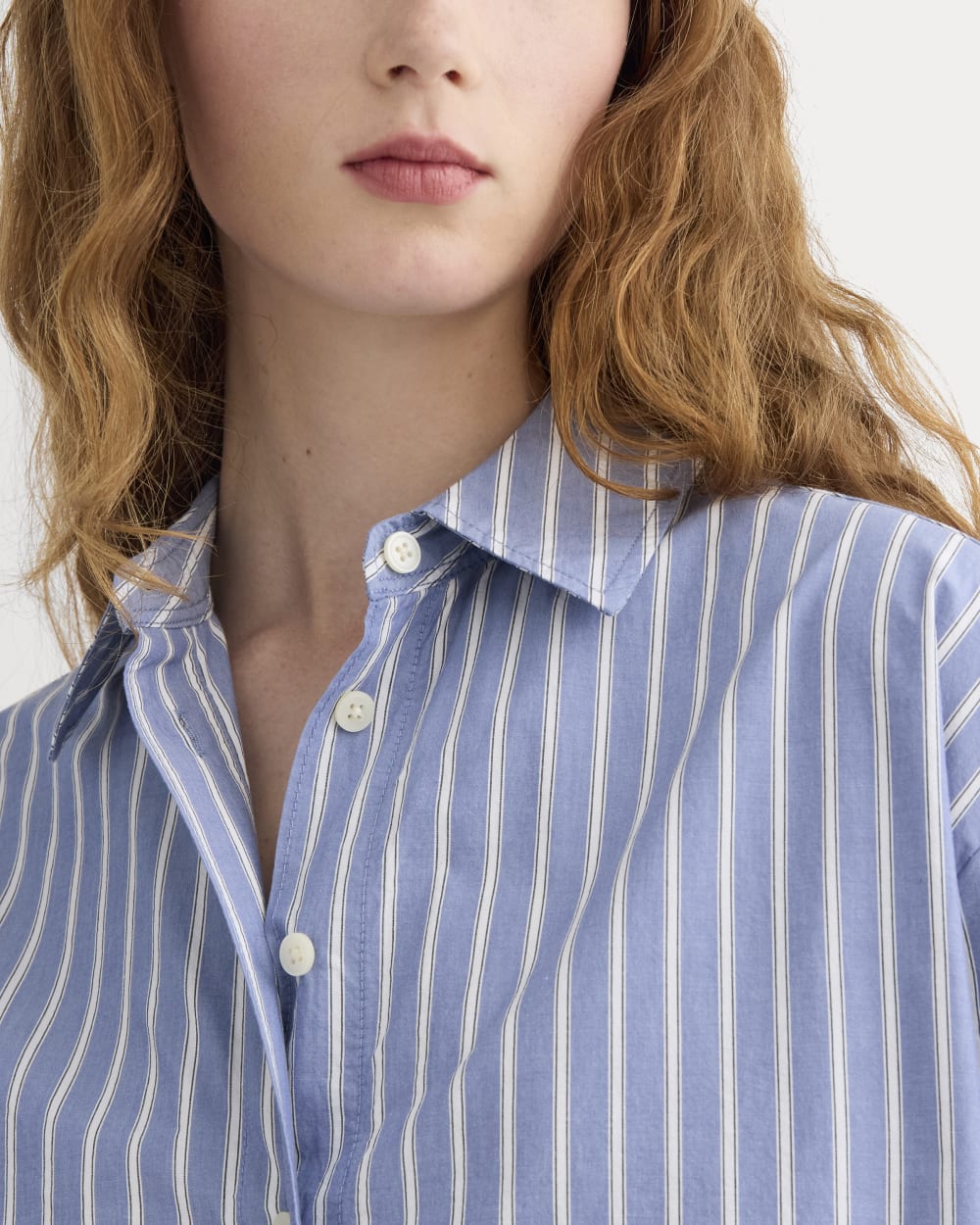 The Boyfriend Shirt in Ultrasoft Cotton | Dutch Blue / Bone