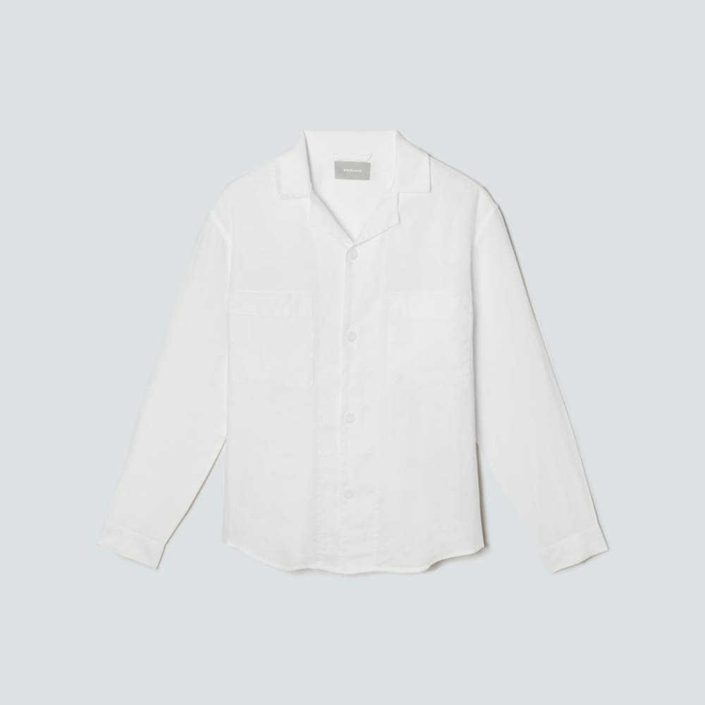 The Long Sleeve Linen Camp Shirt | White