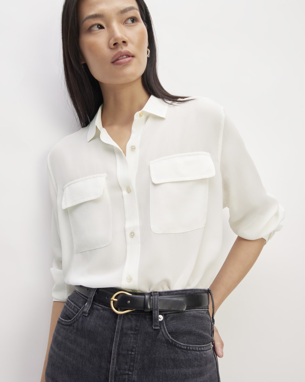 The Utility Shirt in Washable Silk | Off-White
