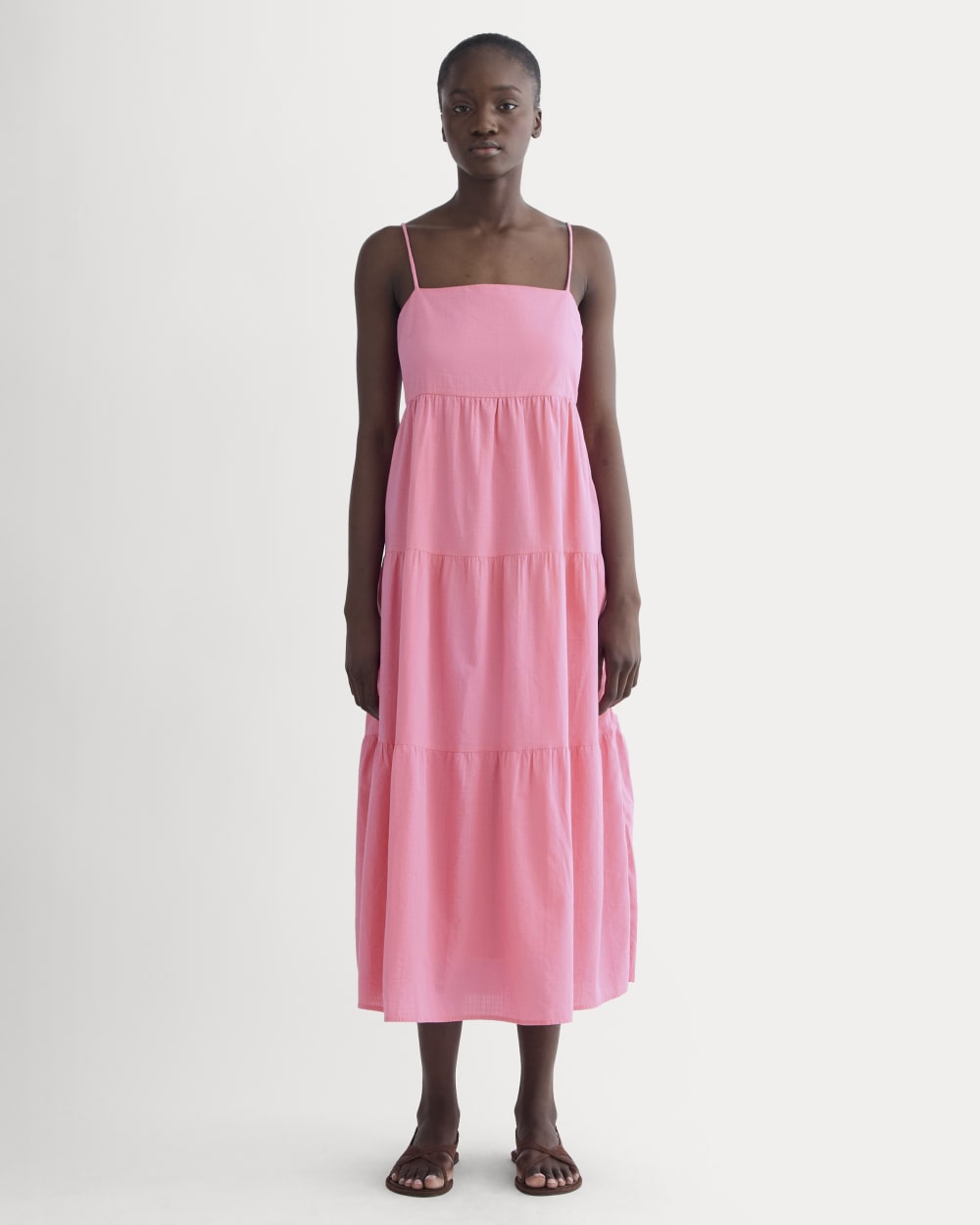 The Gauze Tiered Dress | Deep Pink